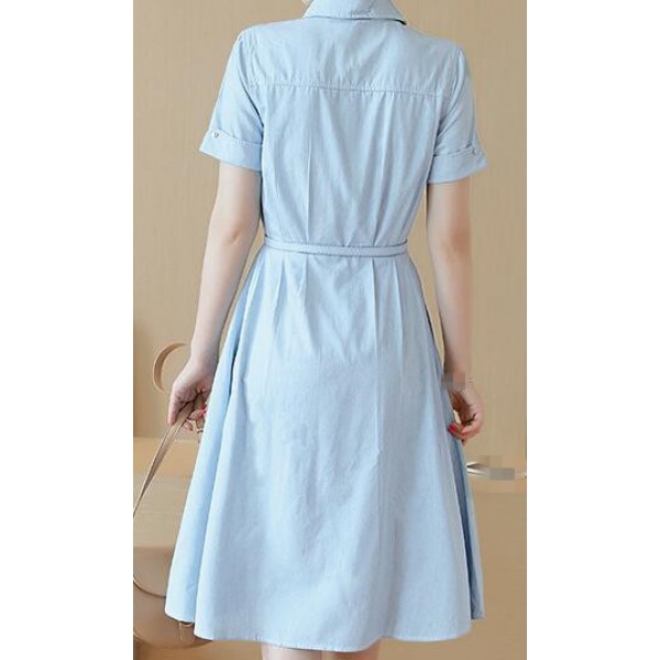 Fashion Dresses denim jeans material patchwork sexy fashion girls women s Korean style dresses